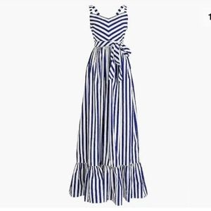 J. Crew Stripe Ruffle Maxi Dress | Sz 0